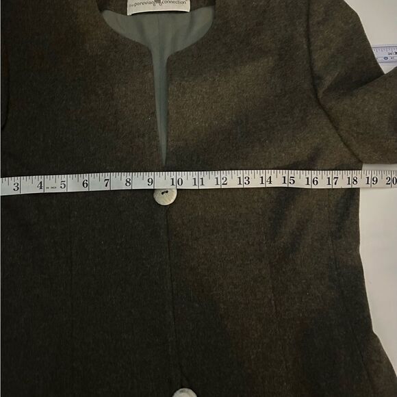 Peruvian Connection Olive Green Wool Blazer Size 10 - Picture 11 of 12